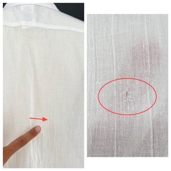 Lauren Ralph Lauren White Cotton Button Down Tunic Shirt Small roll tab *flaw - Picture 9 of 14